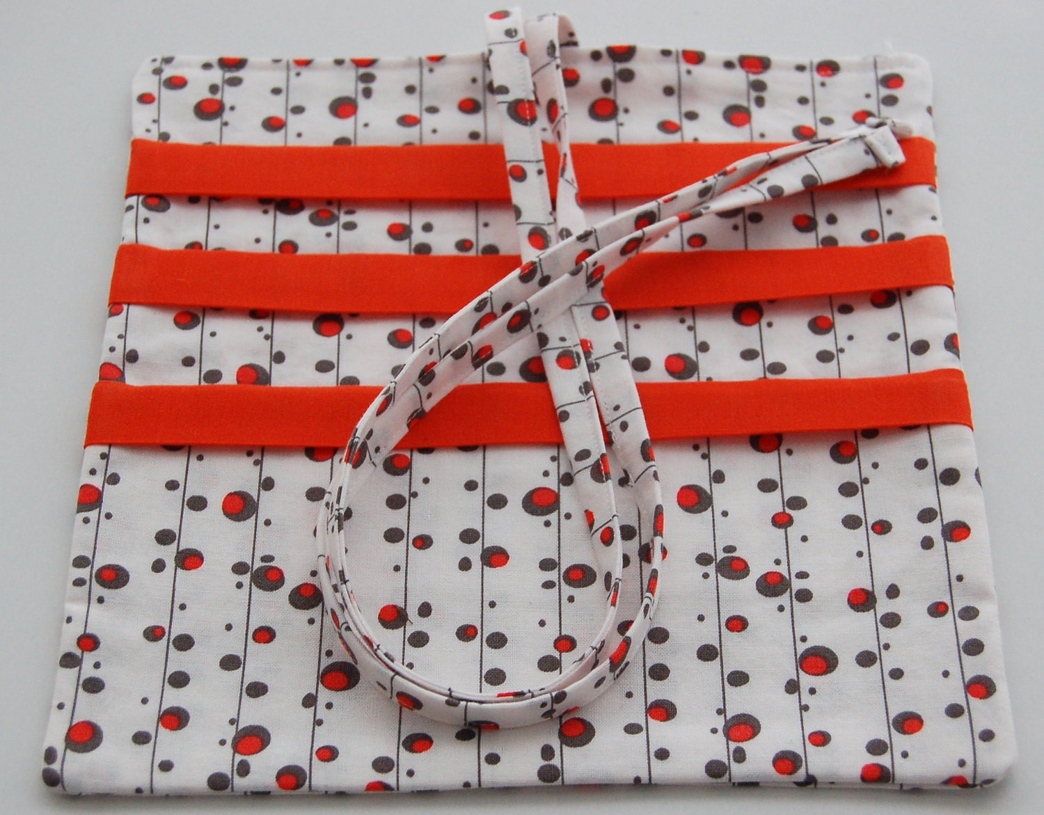 Jewelry Bag Roll Orange Gray and White