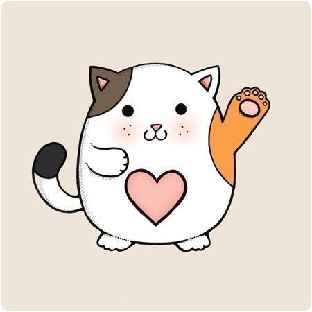 Cat art, Nursery art print - Cute Maneki neko the luck cat print
