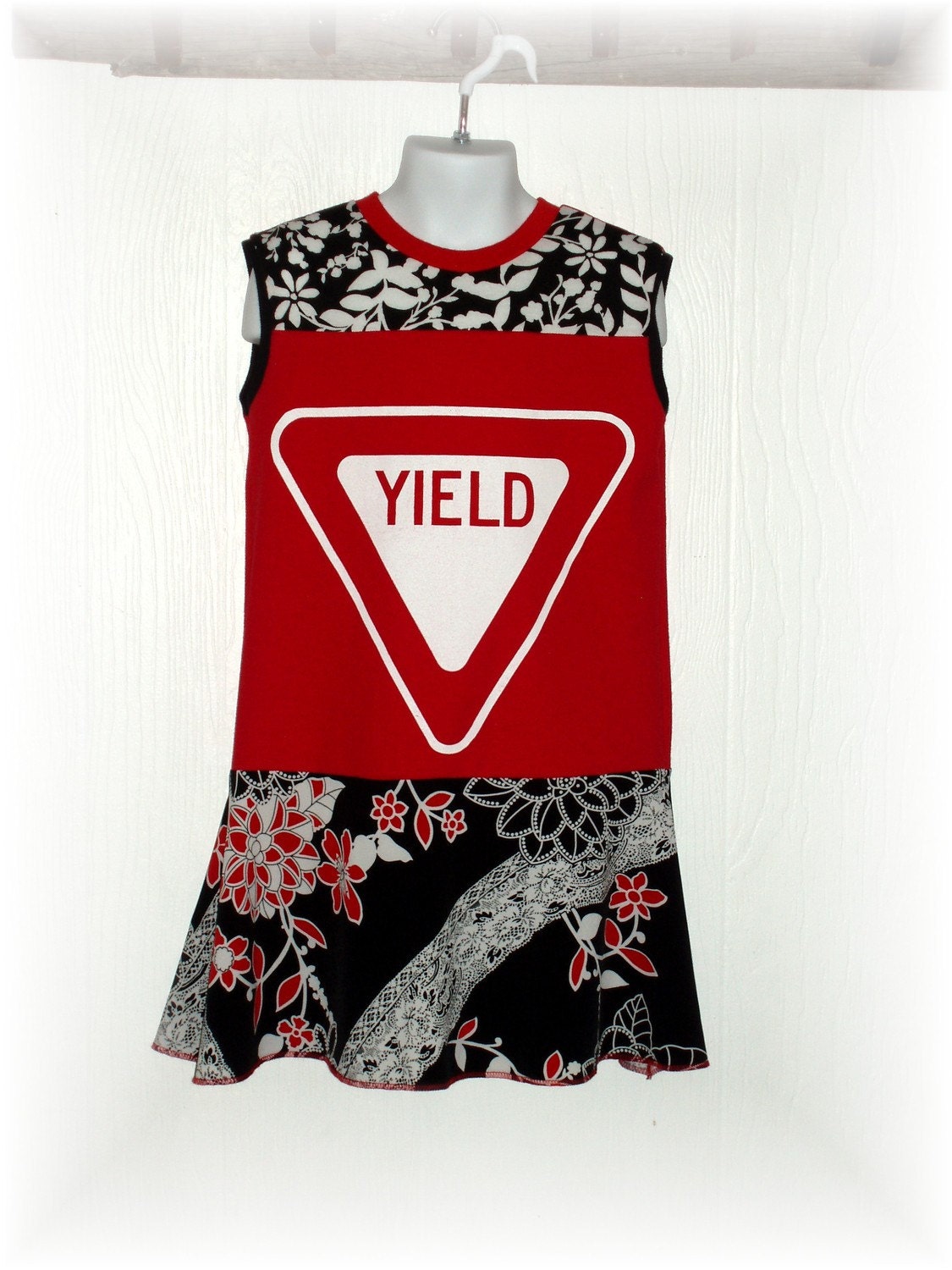 Upcycled Repurposed YIELD T-Shirt Dress Size 4-5