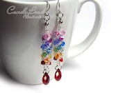 Swarovski earrings, Spectrum rainbow twisty Swarovski Crystal by CandyBead (E009-04)