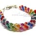 Swarovski bracelet, Dark rainbow twisty Swarovski Crystal Bracelet by CandyBead