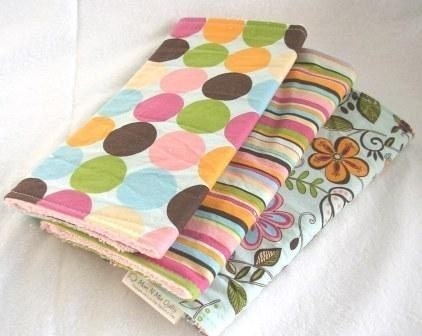Boutique Burp Cloth Set - Modern Sweetie - new set of 3 coordinating burp cloths