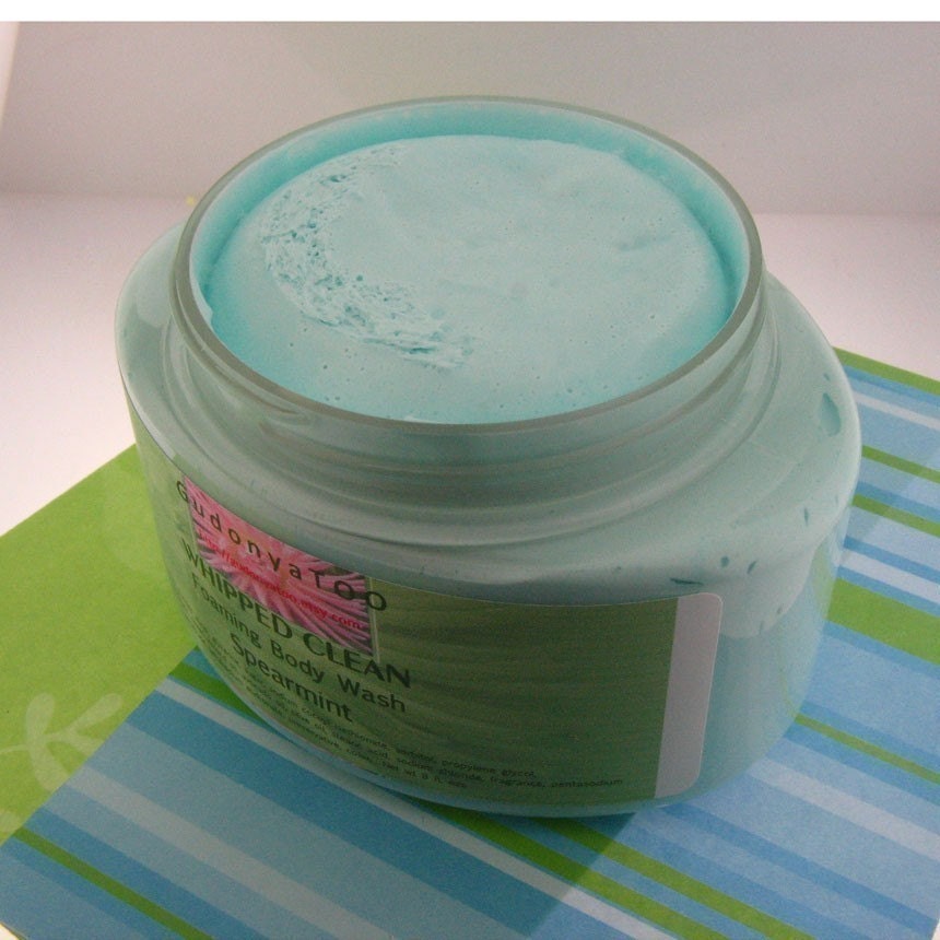Flat Rate Shipping-Gudonya Whipped Clean - Ice Blue Spearmint -- vegan --8oz Jar Whipped Soap- home-living bath-beauty bath-body home-garden