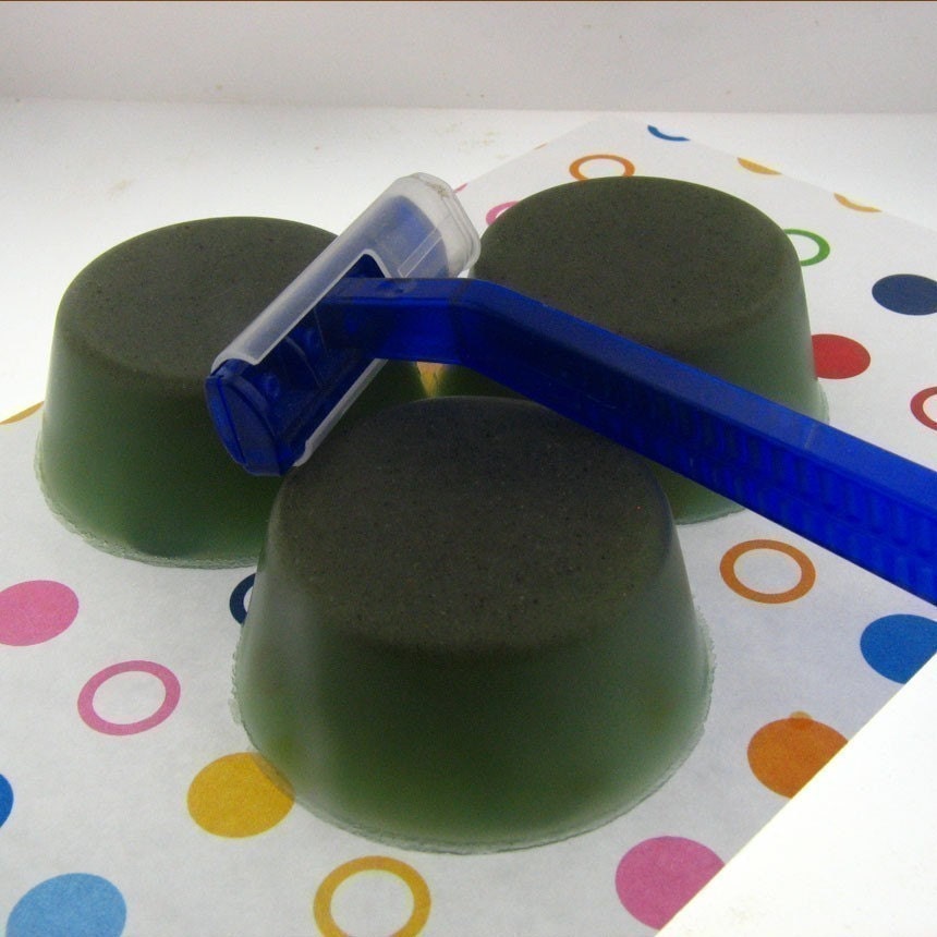 Gudonya Baby Legs GLYCERIN (tm) Shaving Soap Rounds --Spa Fusion Scent-- Three Rounds for One Price -- vegan