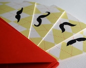 Mustache notecards- set of 8