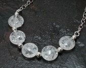 Ice Flake Quartz Necklace on Sterling Silver Chain -- SALE -- Icy Blast