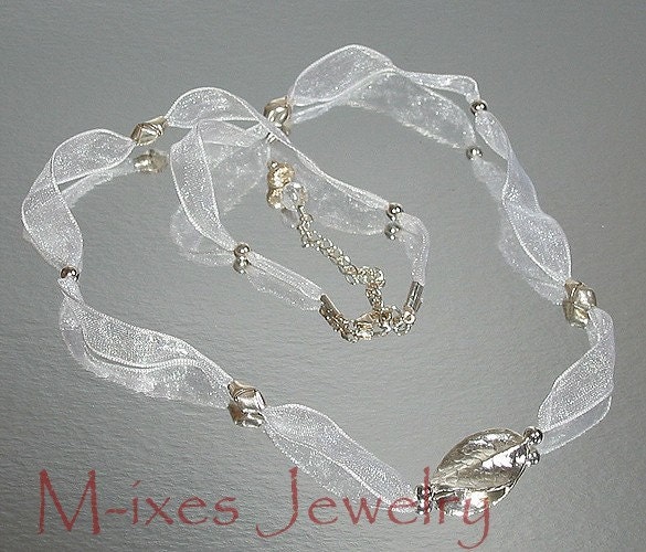 M-ixes Jewelry -Subtleness- Organza Thai Silver Necklace