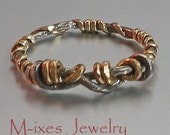 M-ixes OOAK Ring -Silver and Gold Fill - III - SiMple Series -7-17.25-O-54