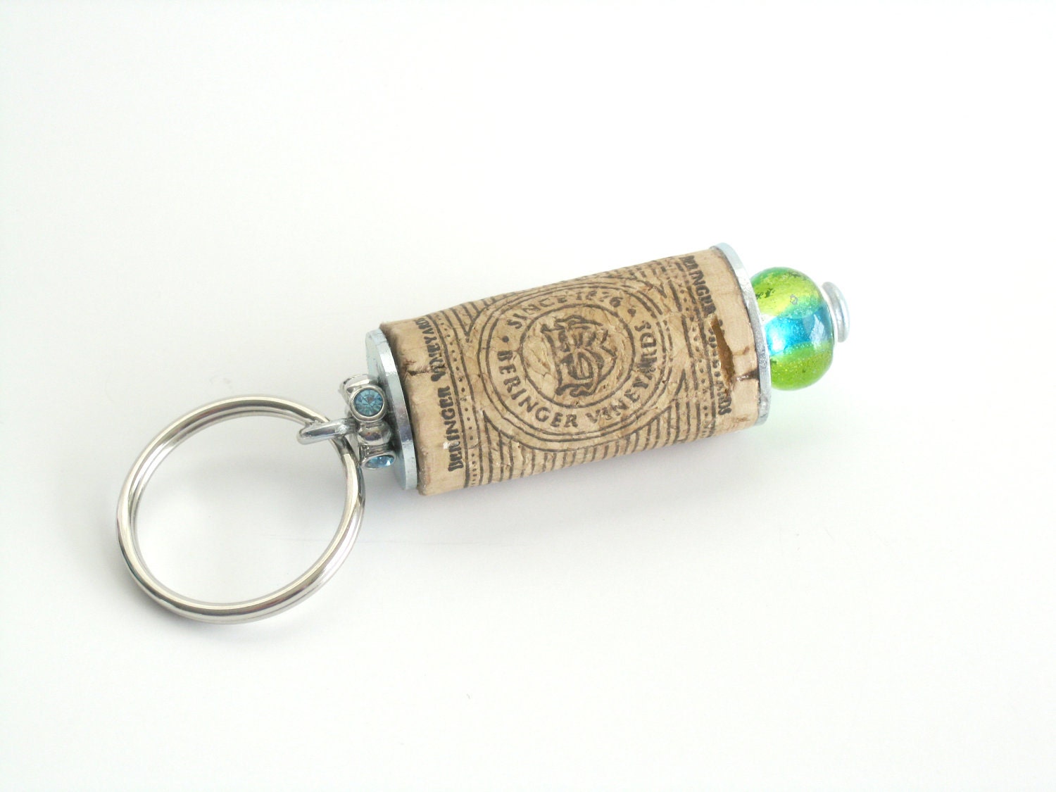 Wine cork keychain