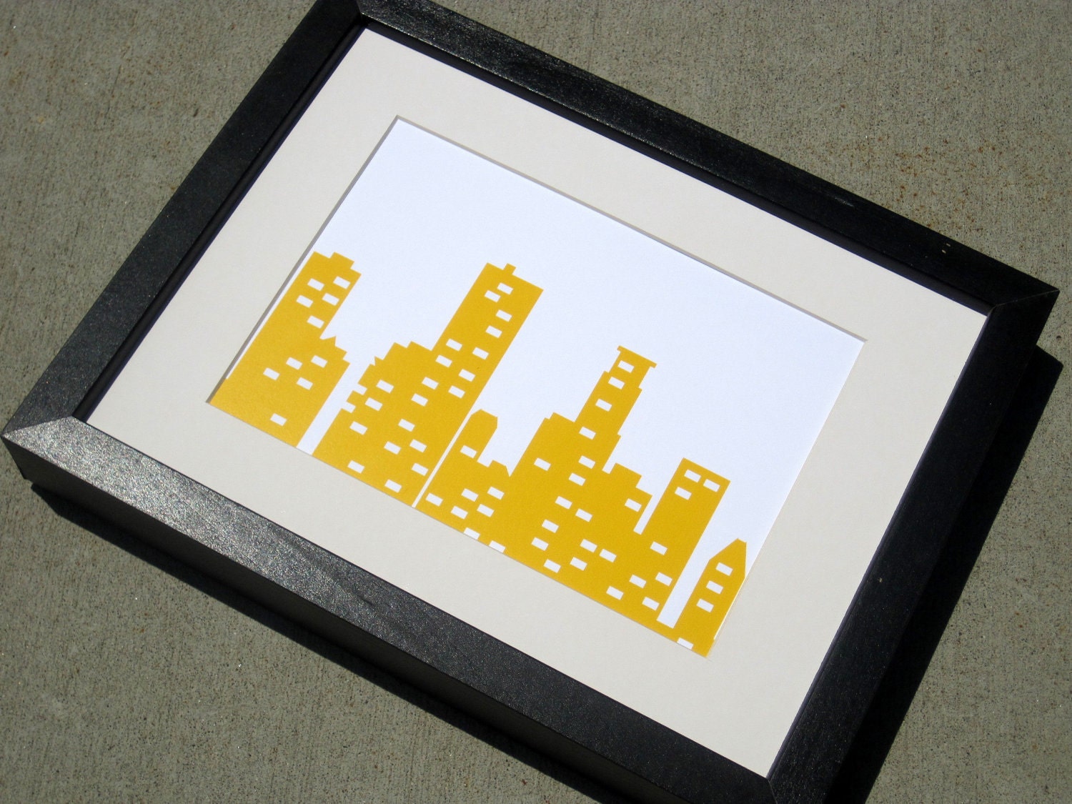 Art Print Minneapolis, Chicago, NYC, Seattle, Boston or Calgary Skyline Art Print 5x7