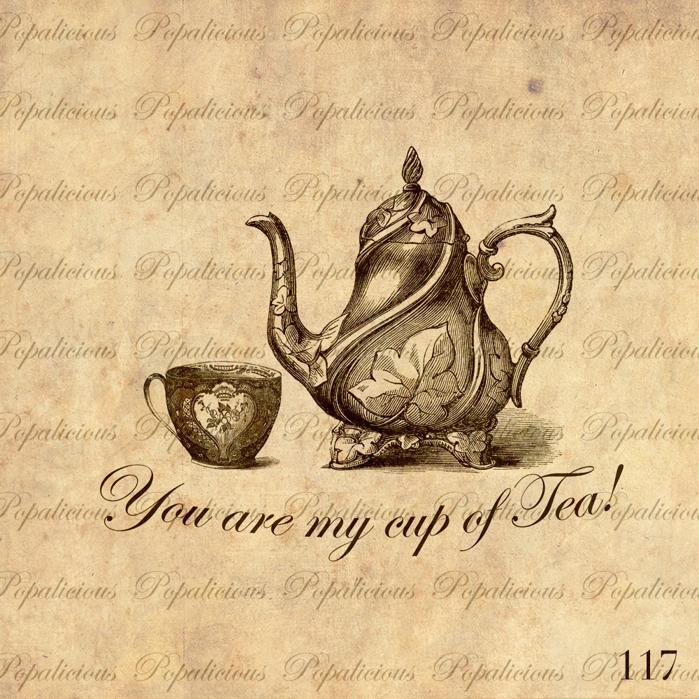You are my cup of tea Download Collage Sheet Transfer for Paper Crafts, Pillow, Tea towels and more