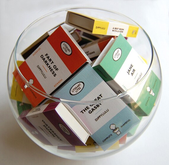 Book lover gag gift matchboxes just got bigger -- Collected Works of Literary Lites
