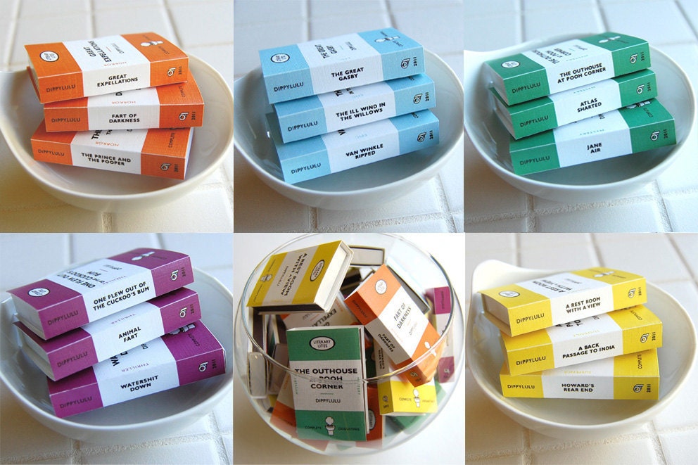 Book lover gag gift matchboxes just got bigger -- Collected Works of Literary Lites