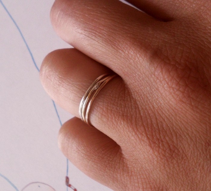 Simply Skinny Luxurious Precious Trinity Metal Stacking Rings - Sterling, Rose Gold and 14K Gold Fill
