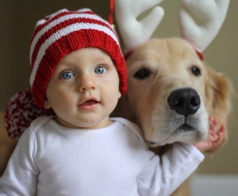 PDF Pattern for Hand Knit Christmas Stocking Hat Baby to Child (20)