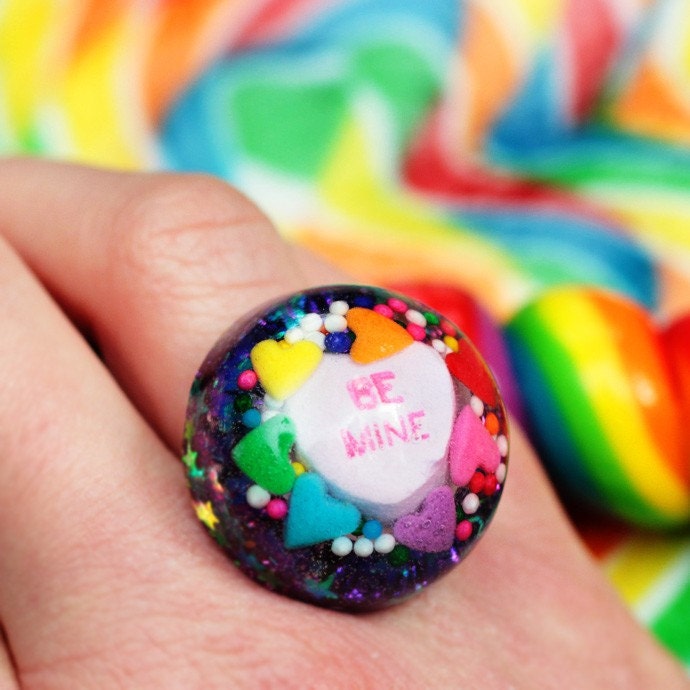 BE MINE - Resin Conversation Heart Ring