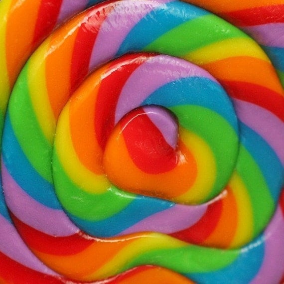Sugar Swirl - Fine-Art Rainbow Lollipop Candy Print - 5x5