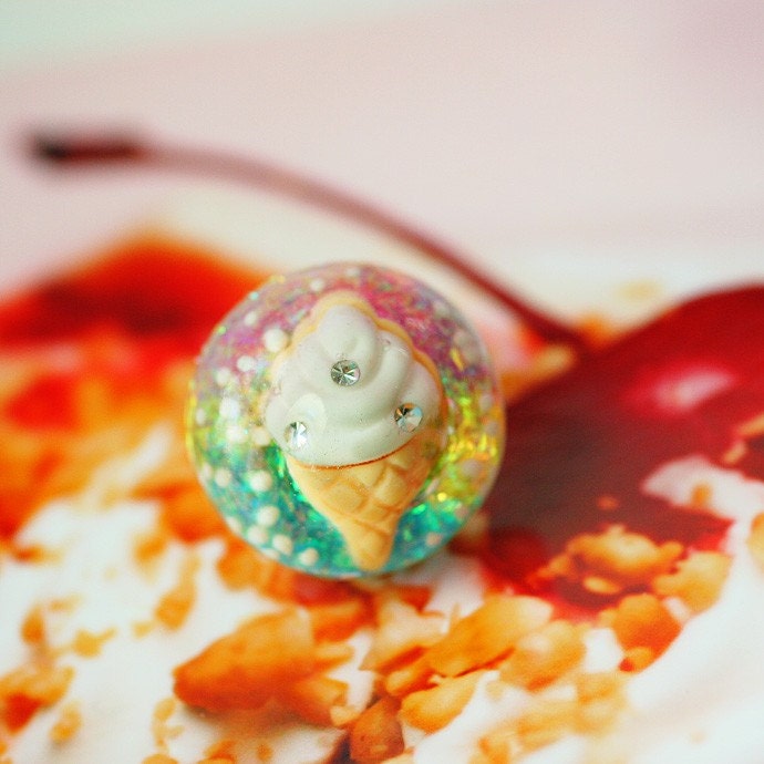 Superman Ice-Cream - Resin Candy Sprinkles Ring