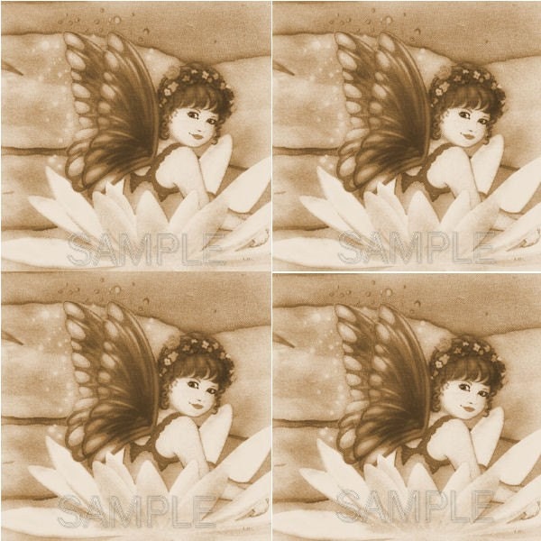 Vintage look Fairy in a flower digital sheet you print