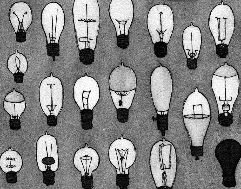 Large Edison Lightbulb Print