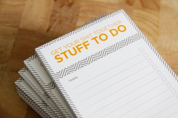 2 Get Your Shit Together To Do Notepads - SECONDS SALE