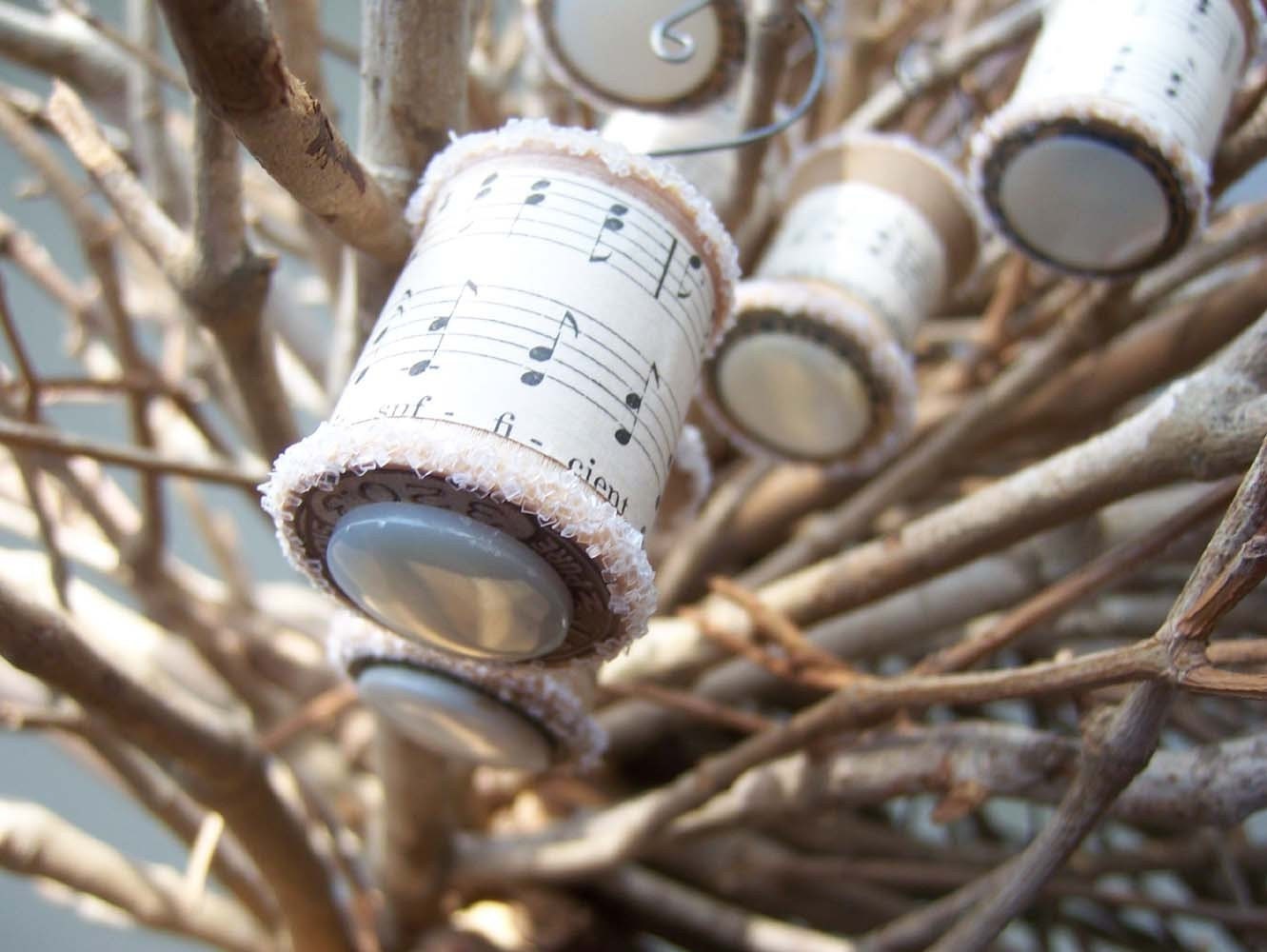 Ornaments Made From Vintage Spools - Set of 6