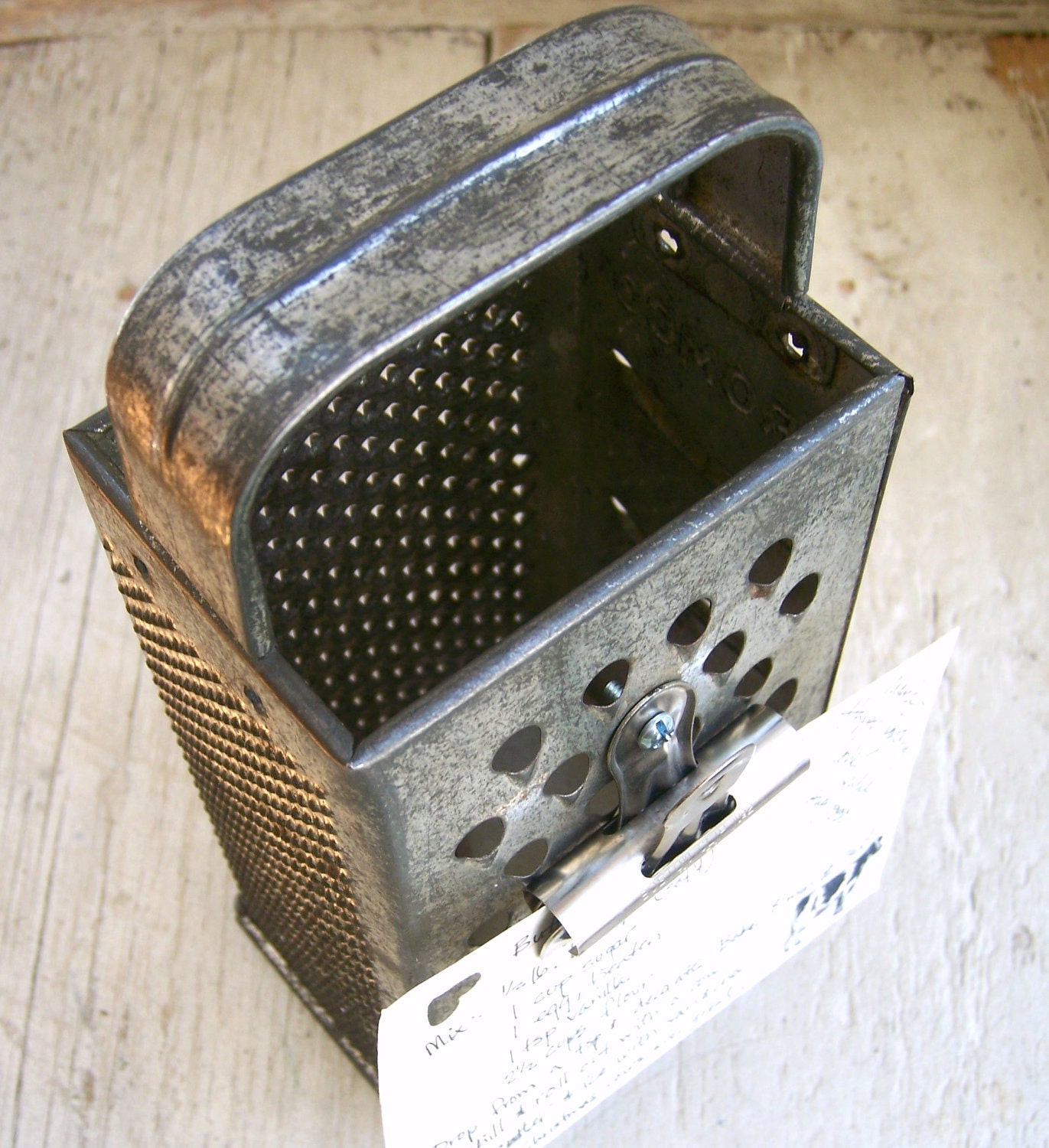Upcycled Metal Grater Recipe Holder