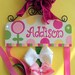 Hair BOW and Clip HOLDER - U Select COLORs - shabby chic - all custom order  lavender, hot pink, brown, turqouise, blue polka dots stripes