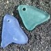 Drilled Sea Glass,Turquoise and Cornflower Blue