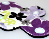 7.5 Inch Purple Floral Print Minky Mini Liner with Fleece Back - Wide Width