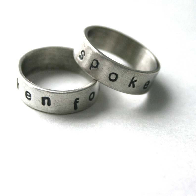 Spoken For Ring Stamped Sterling Silver