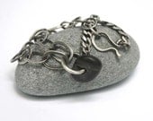 Silver Beach Stone Bracelet Sterling Mixed Chains Assymetrical -  Comme Ci Comme Ca