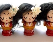 Zombie Romance Wooden Doll Kokeshi Inspired - Lovely Girl - LIMITED 5 Dolls