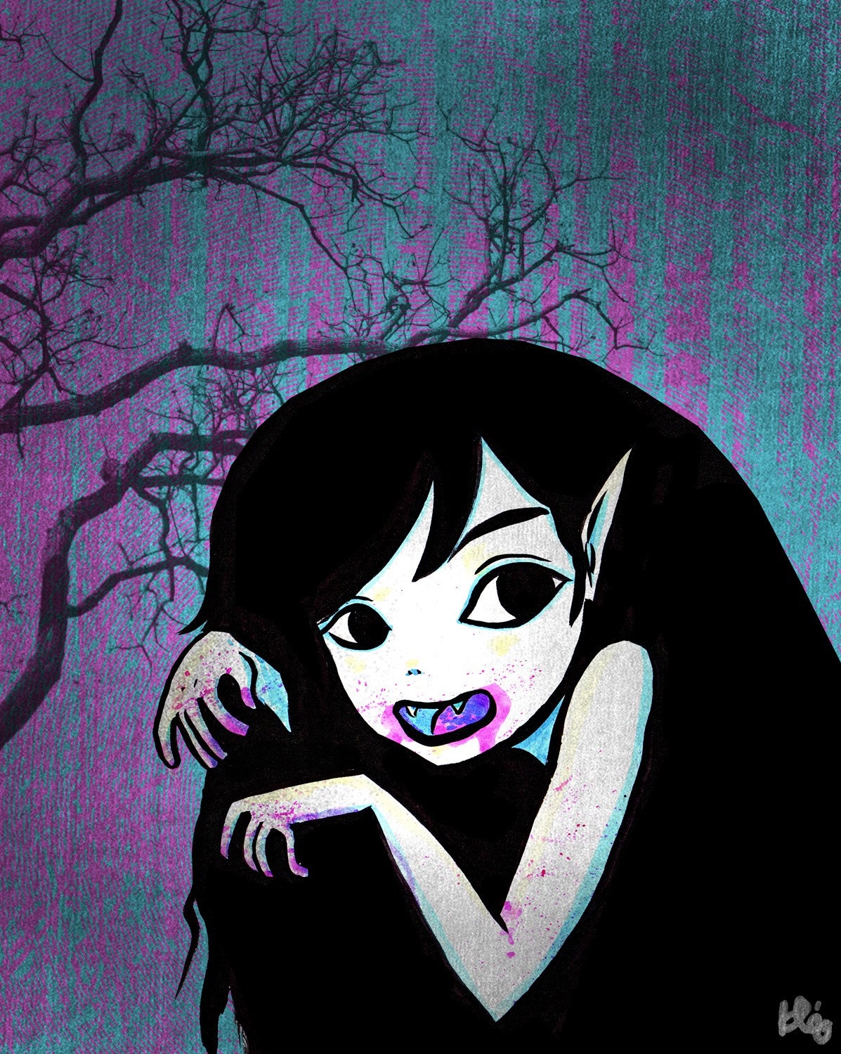 5X7 Print - Nosferatette - Vampire Girl