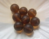 8 Vintage Topaz Matte Beads 13mm WW 10