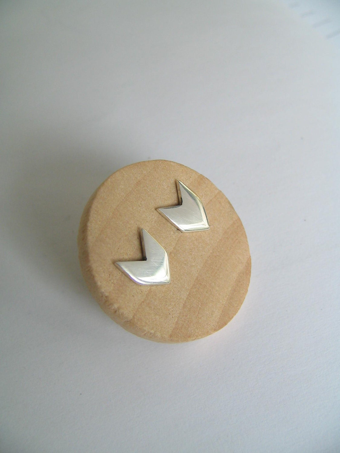 Chevron Studs in Sterling Silver