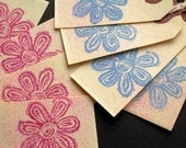 Pink and Blue Flower Hang Tags with Pink Glitter