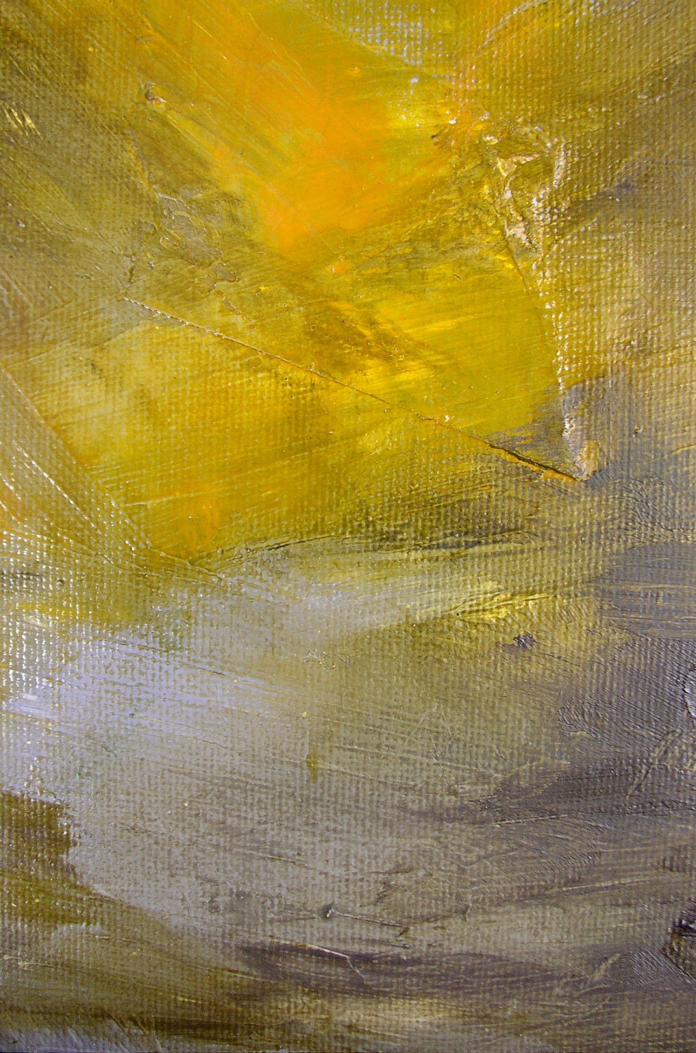 Abstract painting, original fine art, autumn gold, amber, grey, 11 x 14 inches