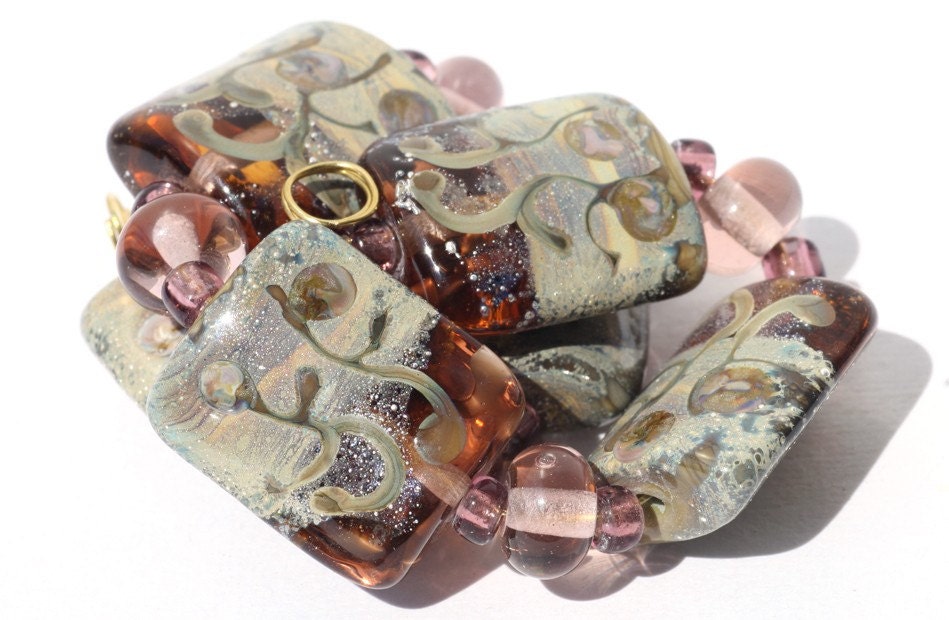 Pink Sand Handmade Lampwork Glass Bead Set - Made To Order