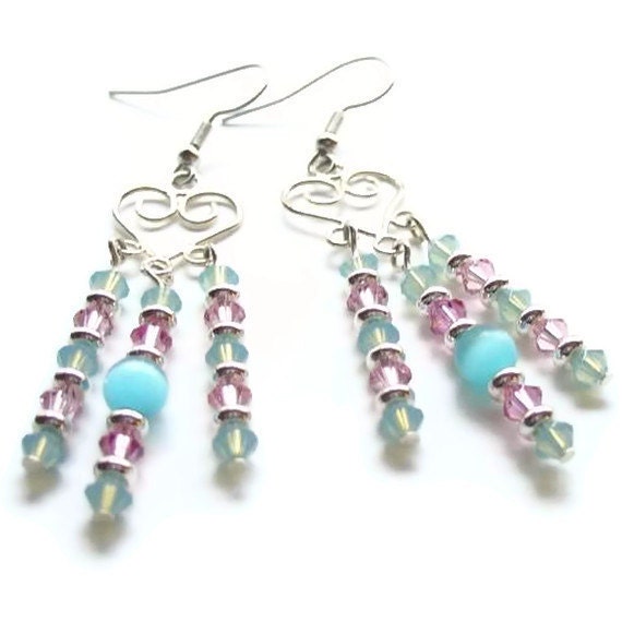 Pink Water Earrings