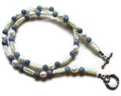 Denim Pearls Necklace