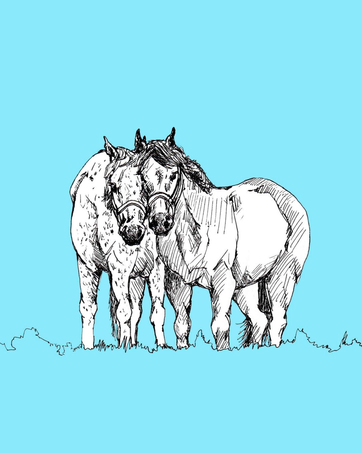 These Two Horses Print