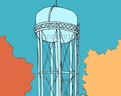 Watertower in Autumn Print