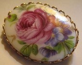 Vintage Glass Floral Brooch