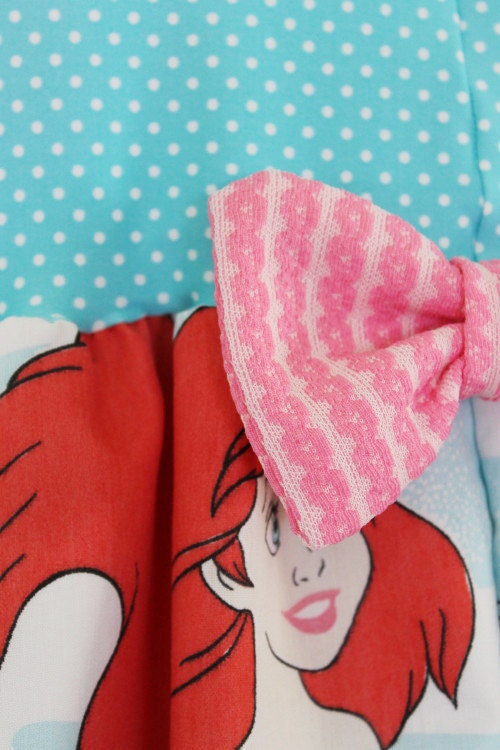 Vintage The LITTLE MERMAID Disney Party Dress Bow LARGE
