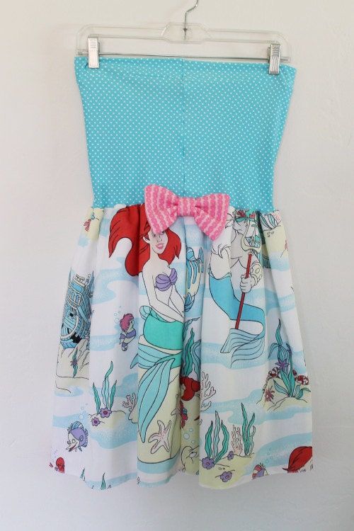 Vintage The LITTLE MERMAID Disney Party Dress Bow LARGE