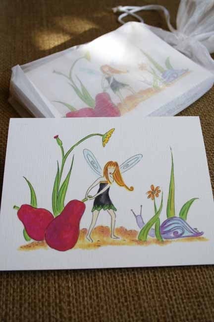 Fairy and Pears Notecards- Set of 6
