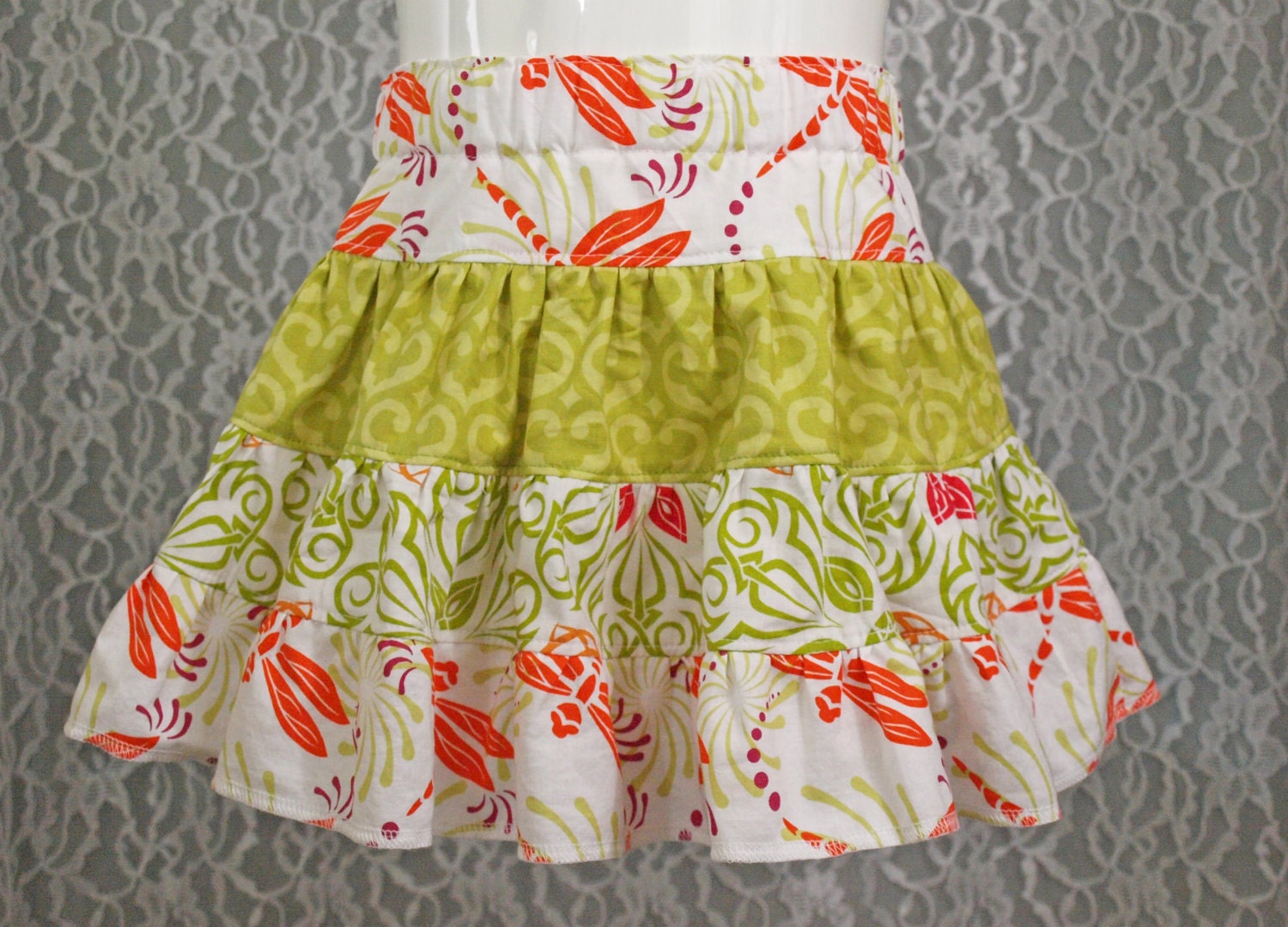 size 12-18 months - GRAND BAZAAR Tiered Skirt - Boutique Girls Skirt  - OOAK
