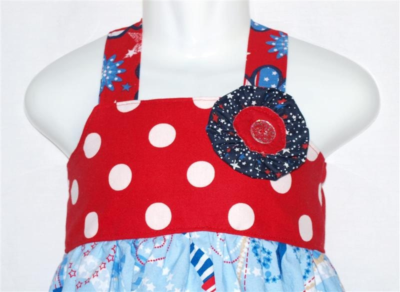 SALE - size: 18-24mo - BURSTING FIREWORKS Y-back Dress - Boutique Girls Skirt - ooak