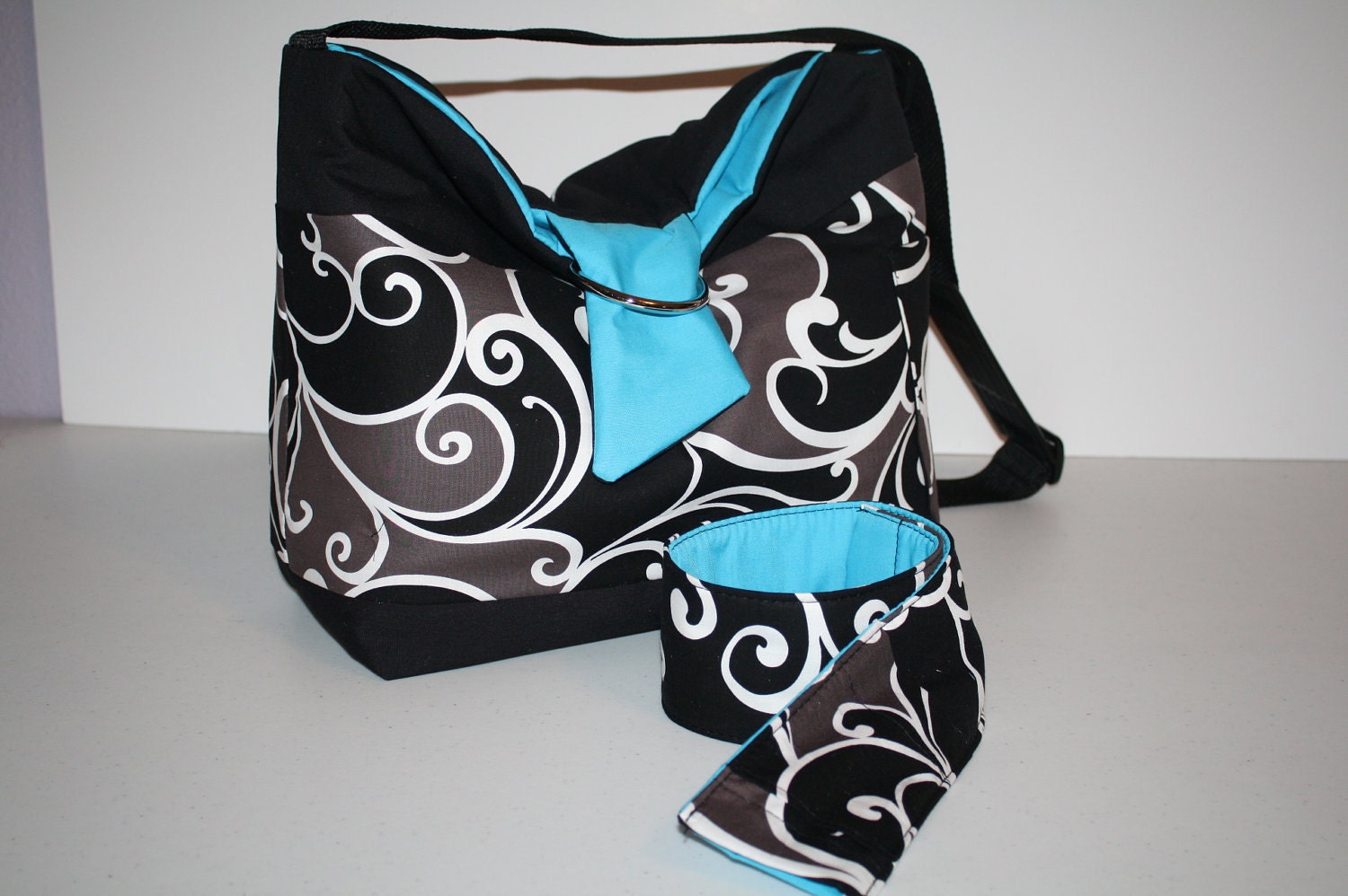 Hobo CAMERA Bag Digital Slr 4 lens case  Camera Strap Cover  miller swirl aqua Foam Padding